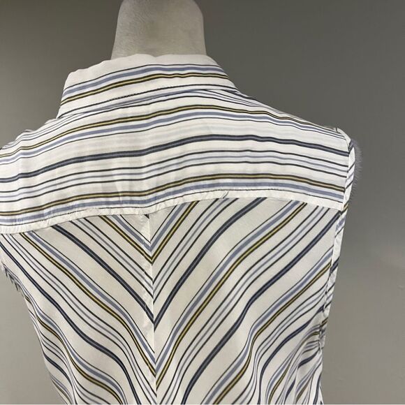 Max Studio Striped Sleeveless Button-Up Top size medium - Picture 6 of 12